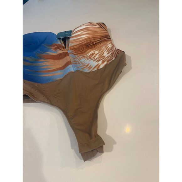 JLux Label Tropical One-Piece Swimsuit With Plunge Neckline NWT - Picture 4 of 9